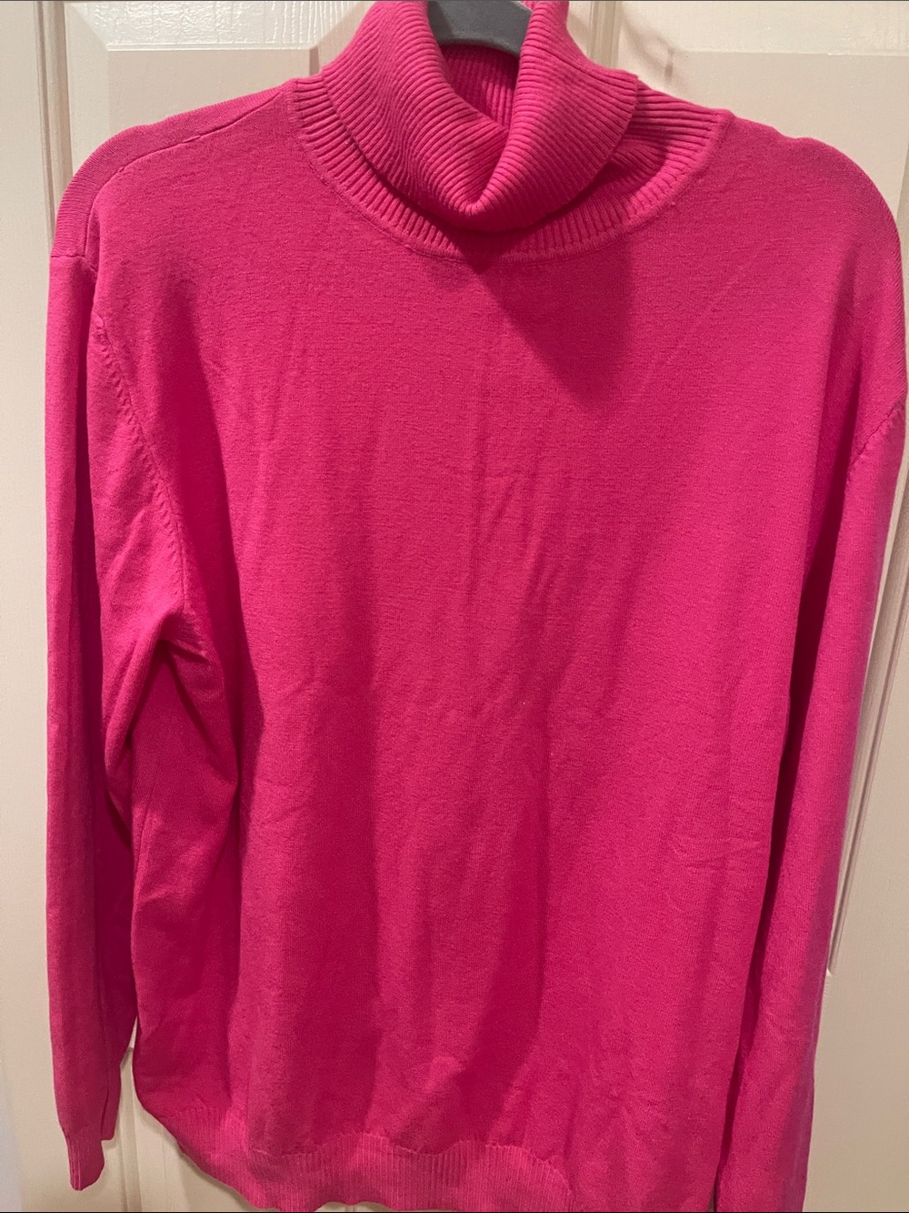 Classic Fuchsia Turtleneck Sweater - Women’s Cozy Knit